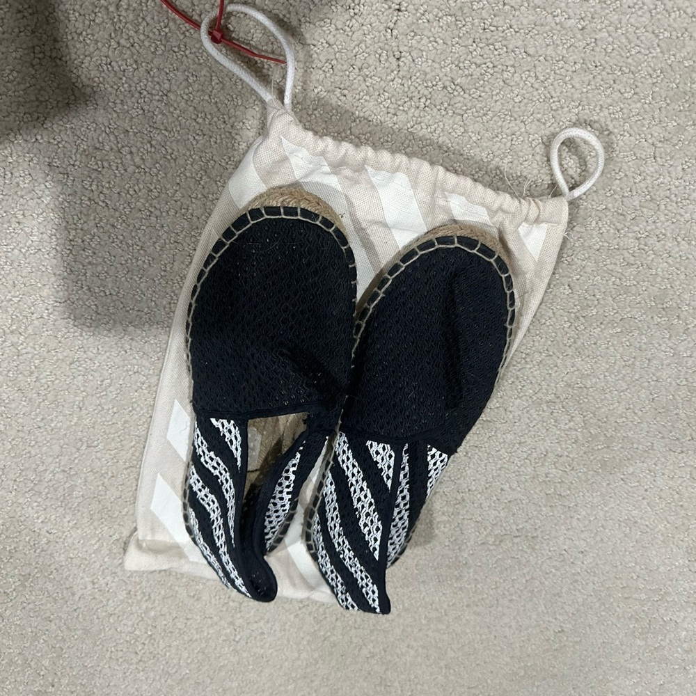 Black and White Espadrille Flats